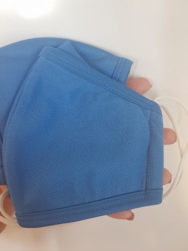 Royal Blue Reusable ANTI-FOG WATER RESISTANCE Fabric Face Mask 3-PLY photo review